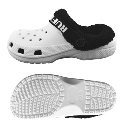 RR Christmas Fleece Lined Foam Clogs - Wht/Blk