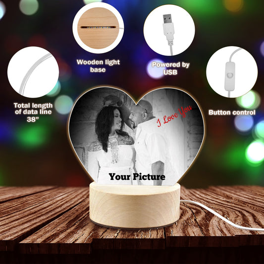 Heart-Shaped Acrylic Bedside Light