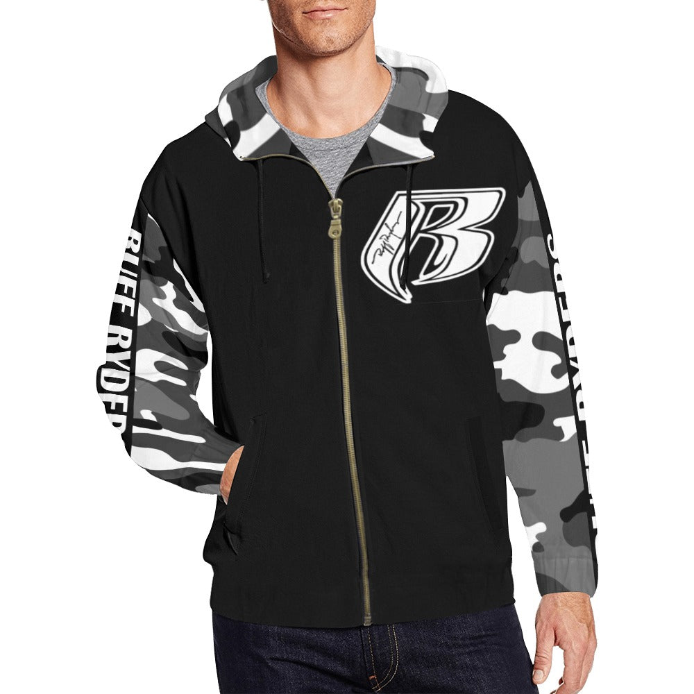 RR Zippered Hoodie Blk/Camo