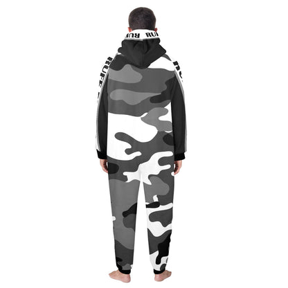 RR One-Piece Zip Up Hooded Pajamas - Camo