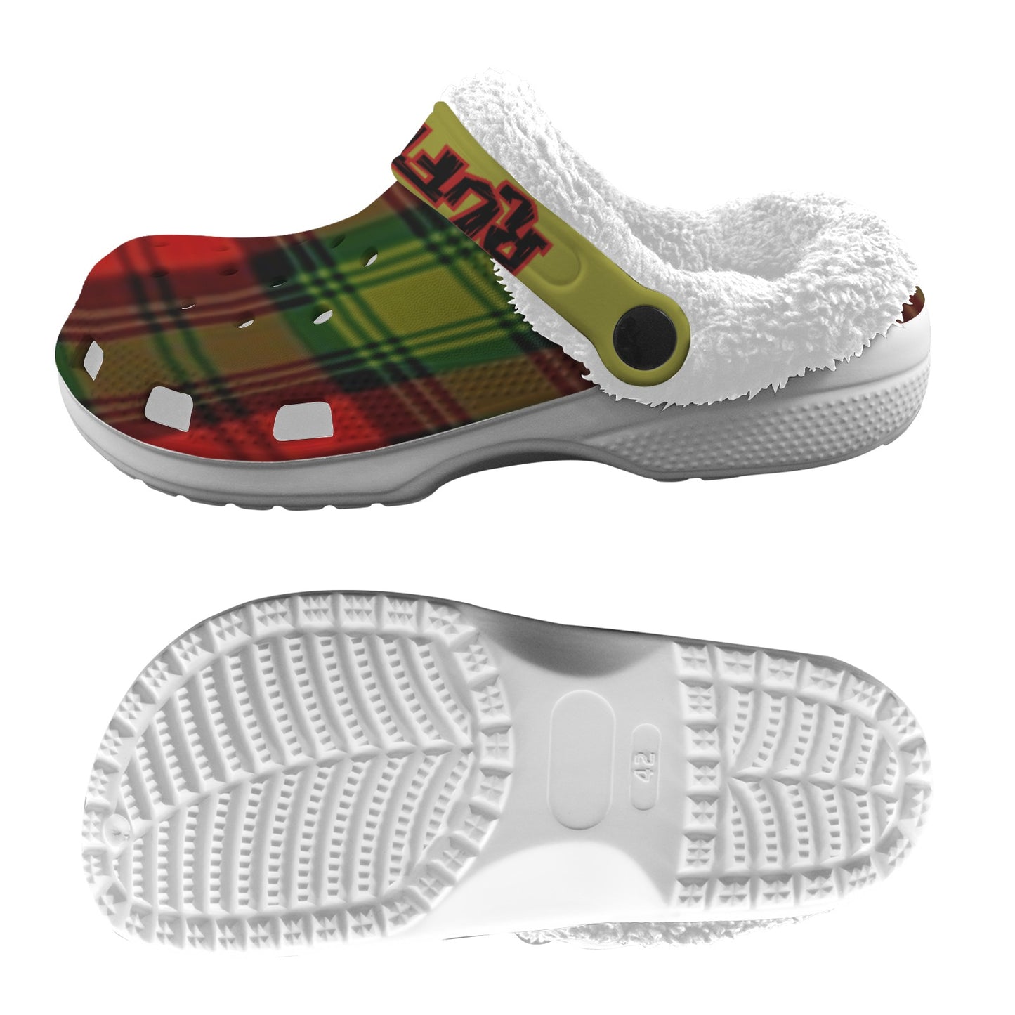 RR Christmas Fleece Lined Foam Clogs - Grinch Wht