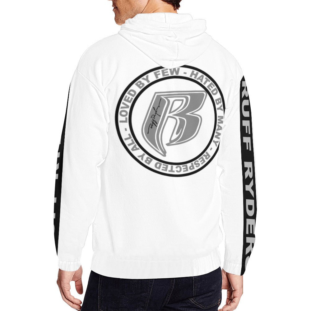 RR Zippered Hoodie Wht