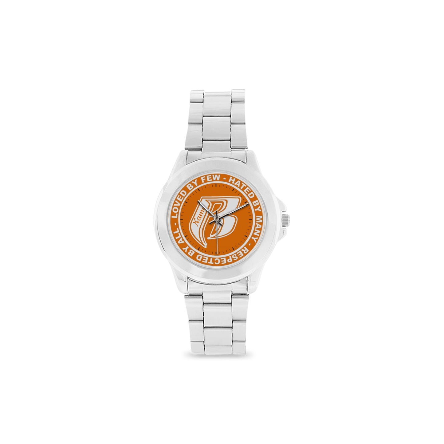 RR Unisex Stainless Steel Watch Orange - Add your name.