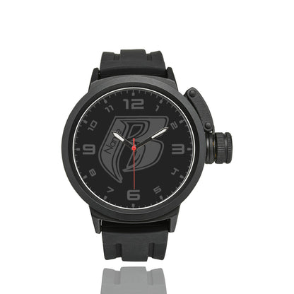 RR Mens Sports Watch Black Out - Add your name.