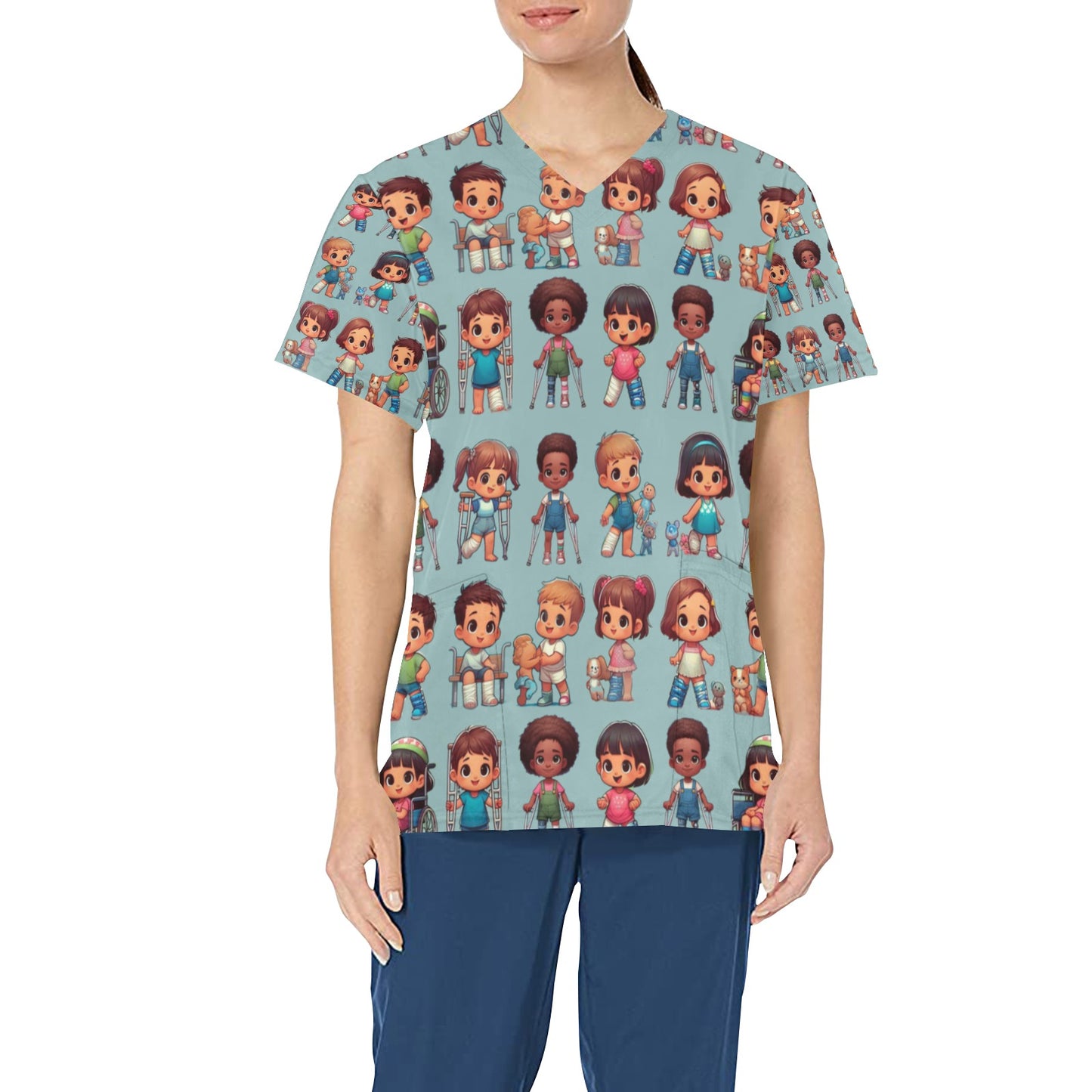 Ladies Scrub Top - Get Well Soon - 8 Colors