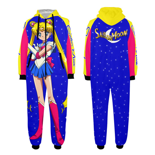 Sailor Moon One-Piece Unisex Zip Up Hooded Pajamas