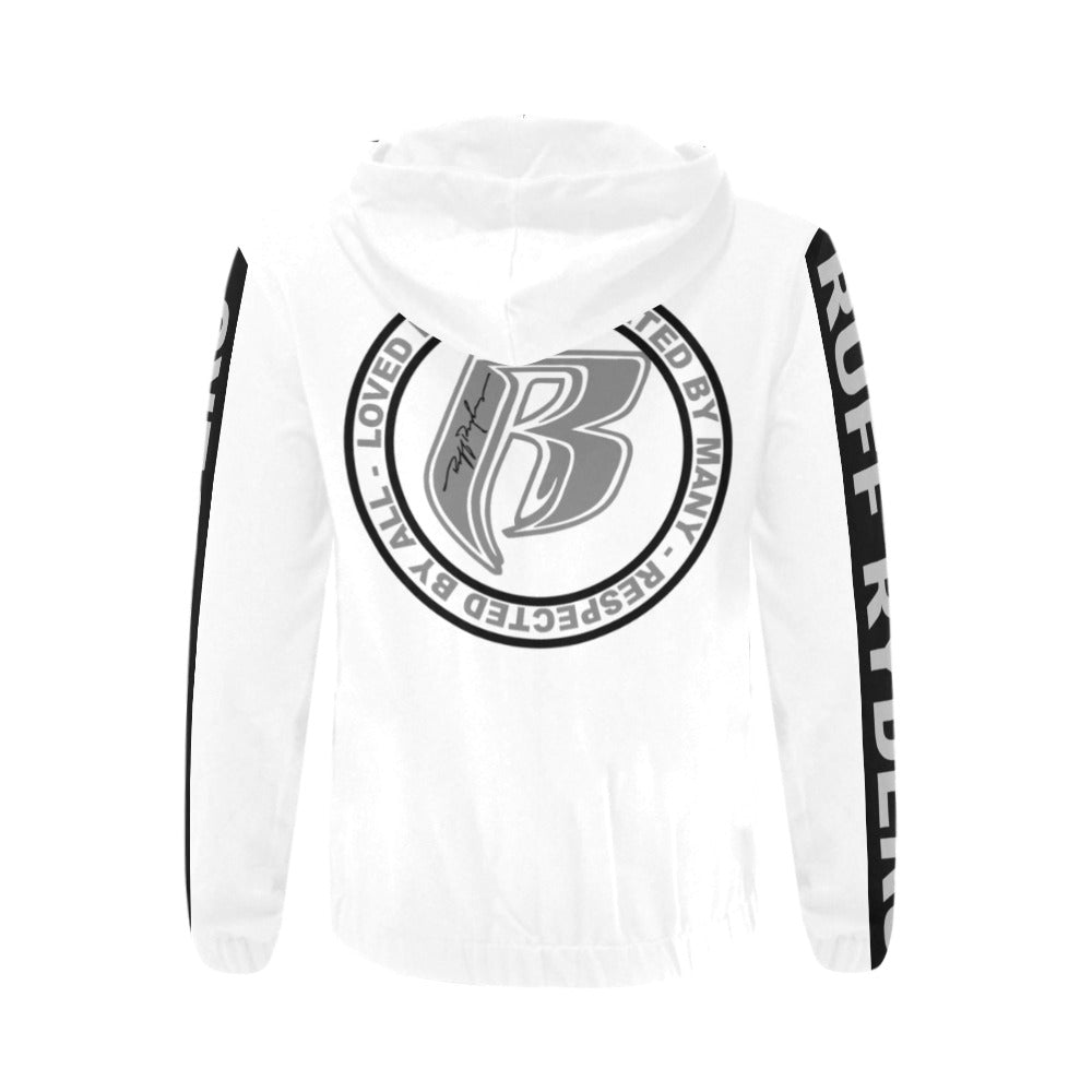 RR Zippered Hoodie Wht