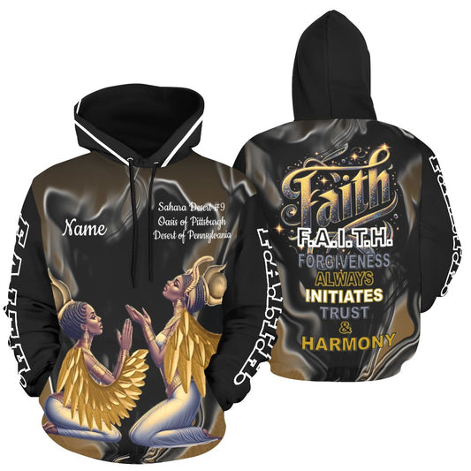 F.A.I.T.H. All Over Print Hoodie (Add your name)