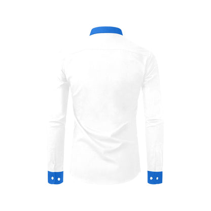 Dunbar Wht/Blu Men's Dress Shirt