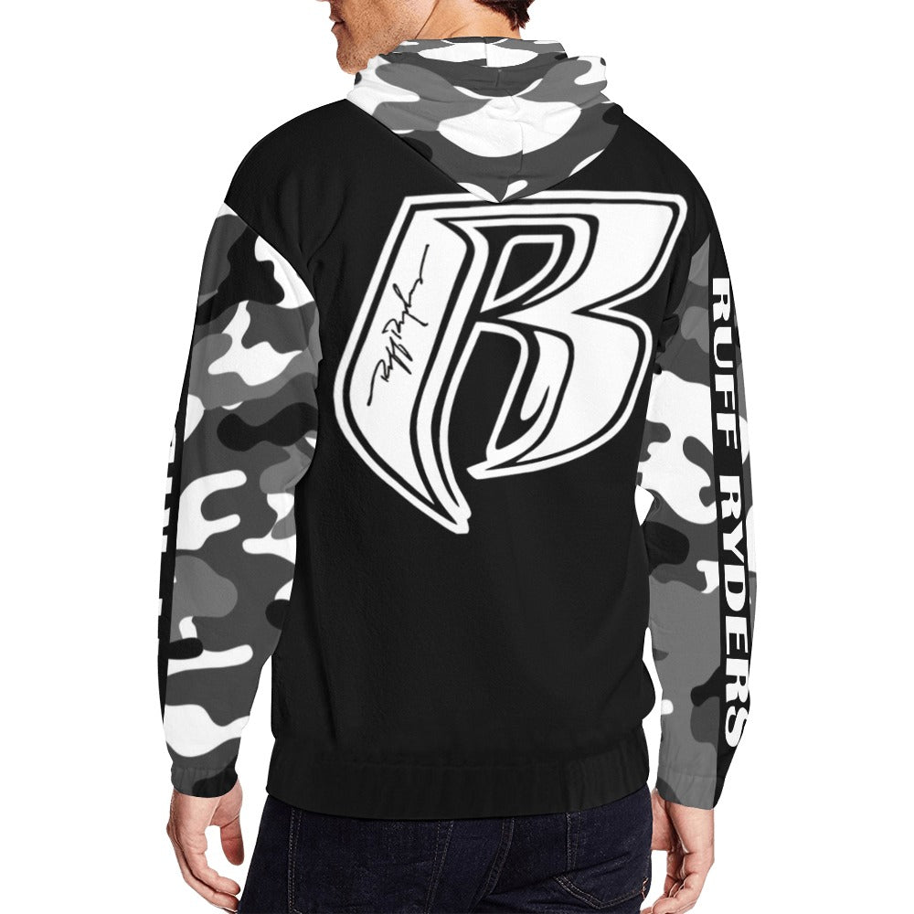 RR Zippered Hoodie Blk/Camo