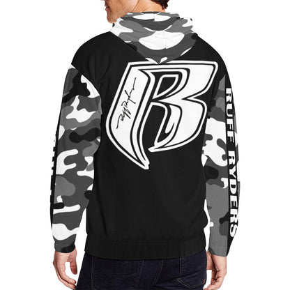 RR Zippered Hoodie Blk/Camo