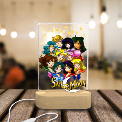 Sailor Moon All Character 7 Color Acrylic Nightlight 5" x 7.5"