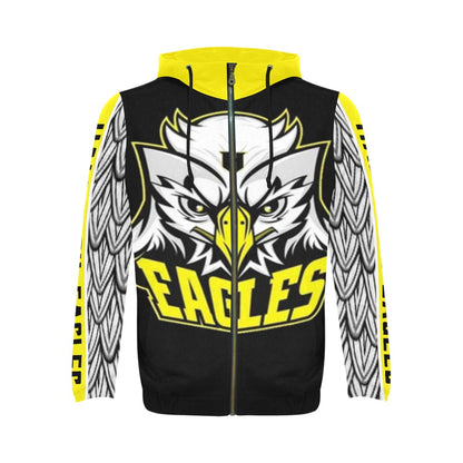 HYA Eagles Zippered Hoodie Eagle Wings Blk