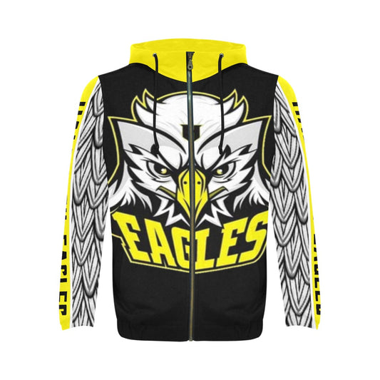 HYA Eagles Zippered Hoodie Eagle Wings Blk