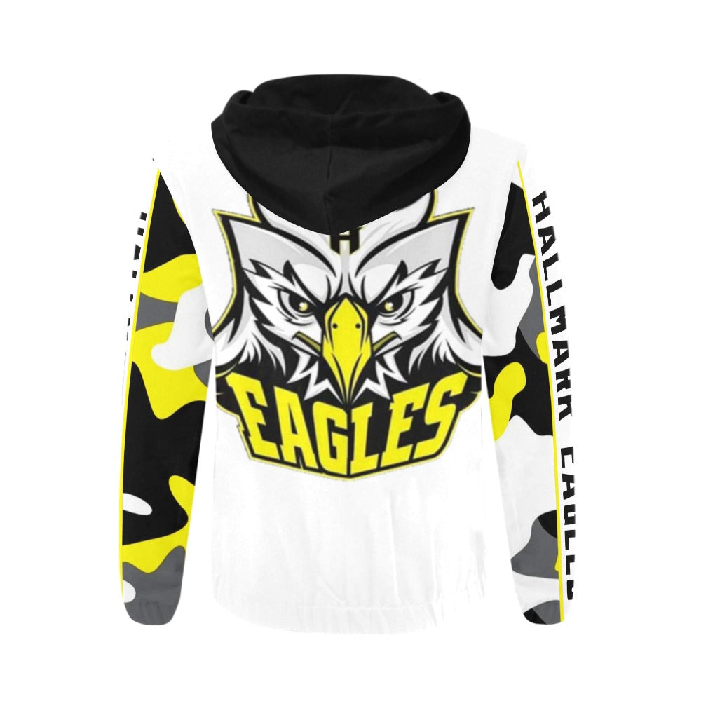 HYA Eagles Zippered Hoodie Camo Wht