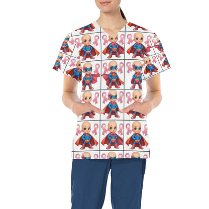 Ladies Scrub Top - Surviving Cancer