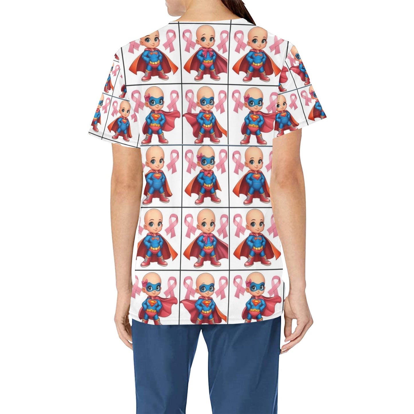 Ladies Scrub Top - Surviving Cancer