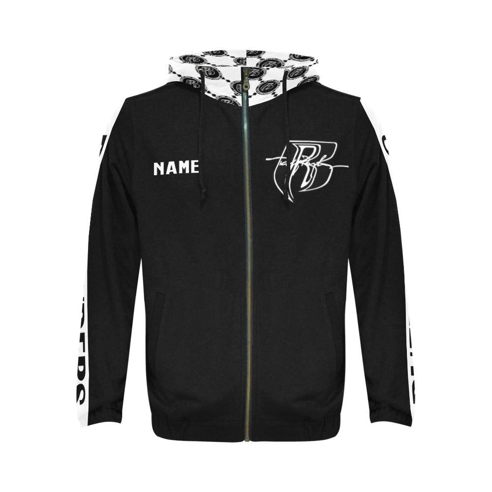 RR Mens Gucci Inspired Zippered Hoodie Blk/Wht