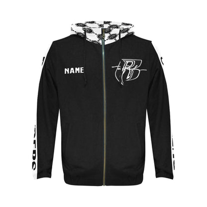 RR Mens Gucci Inspired Zippered Hoodie Blk/Wht