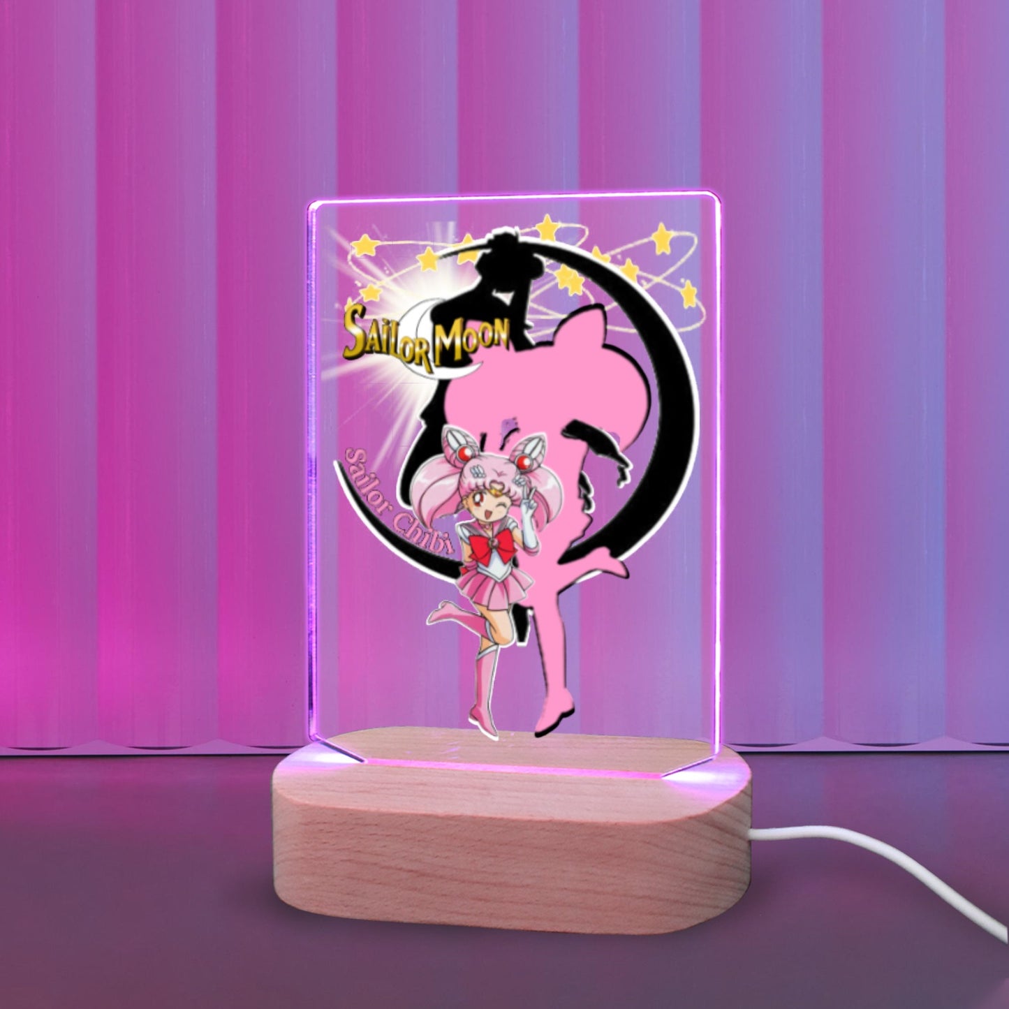 Sailor Chibi 7 Color Acrylic Nightlight 5" x 7.5"