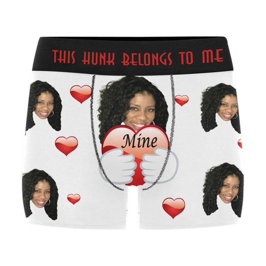 Valentine's "Add Your Own Face" Customizable Boxers - Hunk - Wht