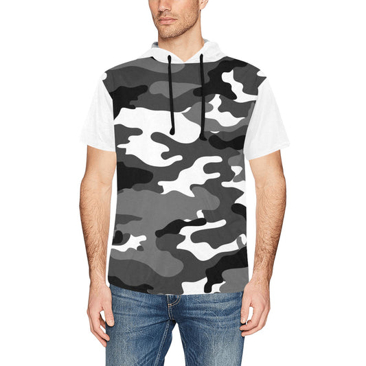 Mens Short Sleeve T-Shirt Hoodie