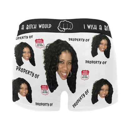 Valentine's "Add Your Own Face" Customizable Boxers - Property - Wht