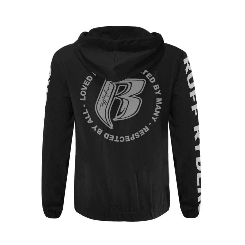 RR Zippered Hoodie Black