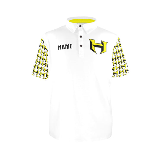 HYA Eagles Mens Polo H Print Wht