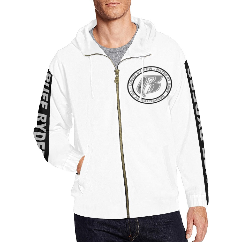 RR Zippered Hoodie Wht