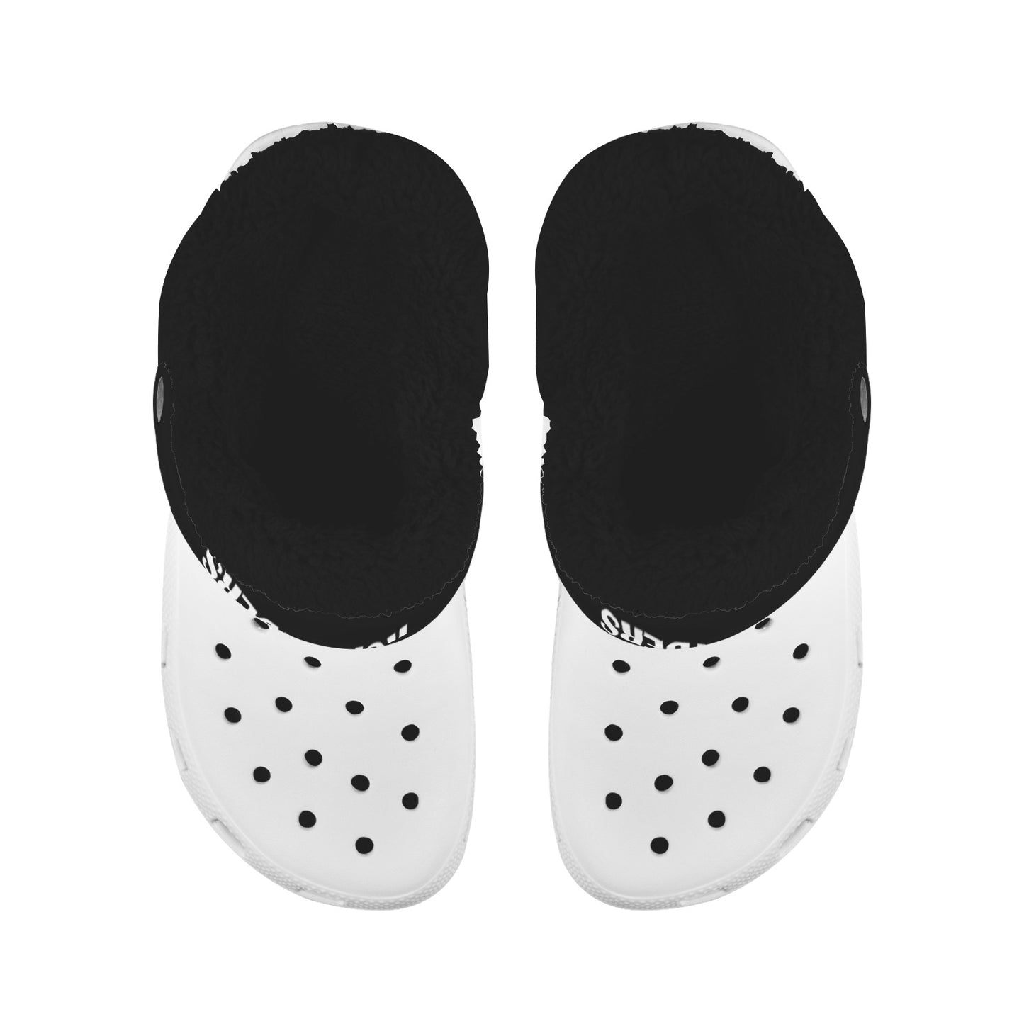 RR Christmas Fleece Lined Foam Clogs - Wht/Blk