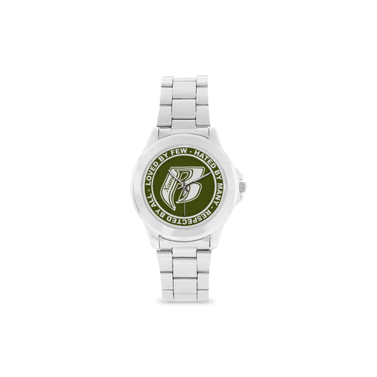 RR Unisex Stainless Steel Watch Army Green - Add your name.