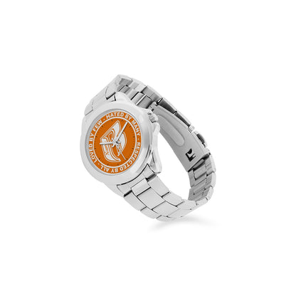 RR Unisex Stainless Steel Watch Orange - Add your name.