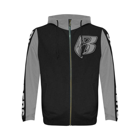 RR Zippered Hoodie Blk/Gry