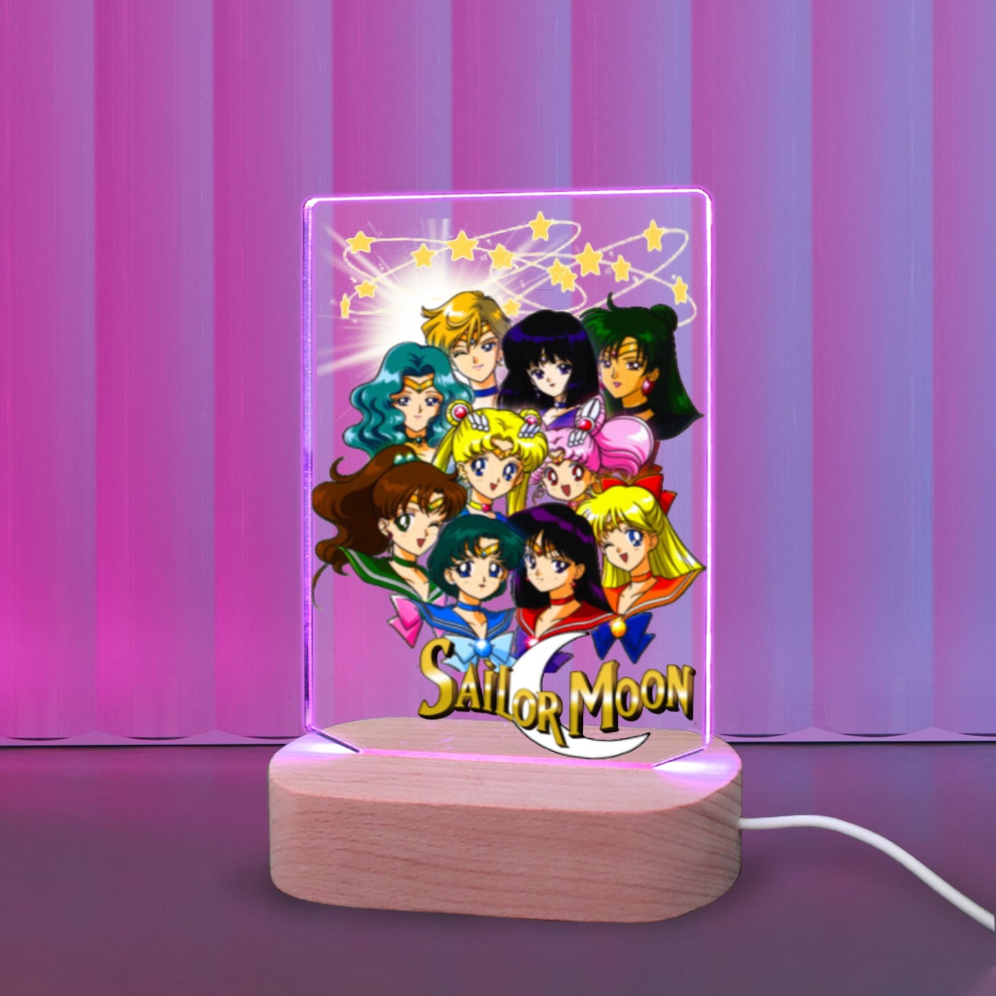 Sailor Moon All Character 7 Color Acrylic Nightlight 5" x 7.5"