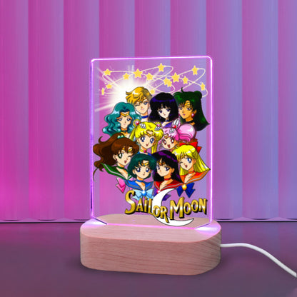 Sailor Moon All Character 7 Color Acrylic Nightlight 5" x 7.5"