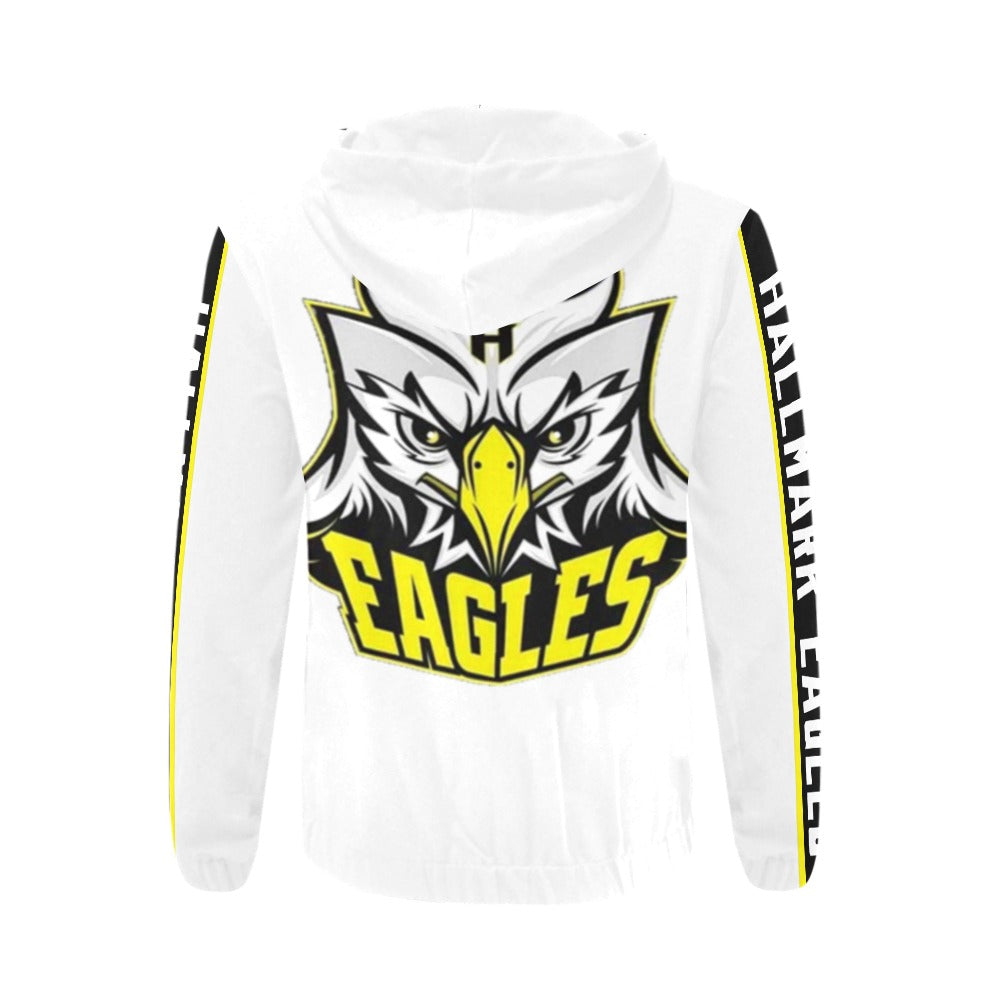 HYA Eagles Zippered Hoodie Wht