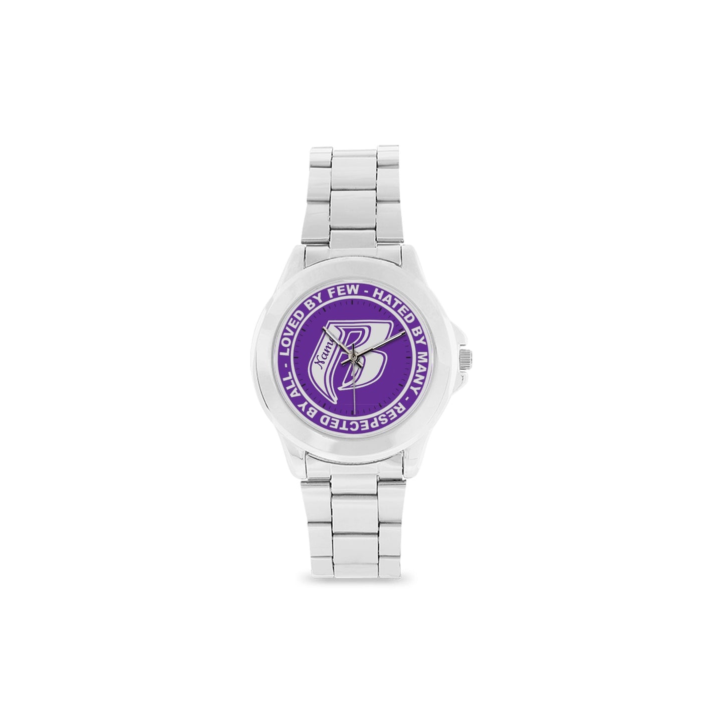 RR Unisex Stainless Steel Watch Purple - Add your name.