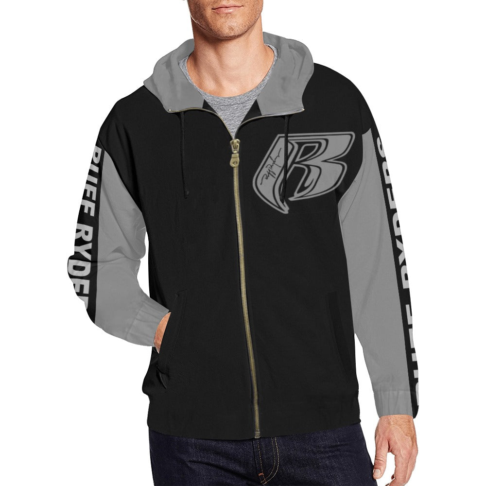 RR Zippered Hoodie Blk/Gry