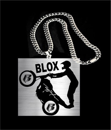 Stainless Steel RR Blox Pendant w/ 24" Chain