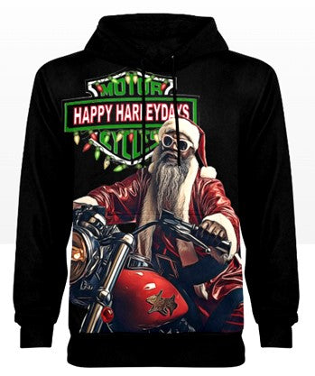 Urban Santa 1 Fleece Christmas Hoodie and Matching Hat Set