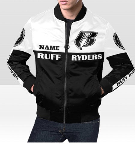 RR Custom Name Varsity Style Jacket and Matching Joggers Set Blk/Wht