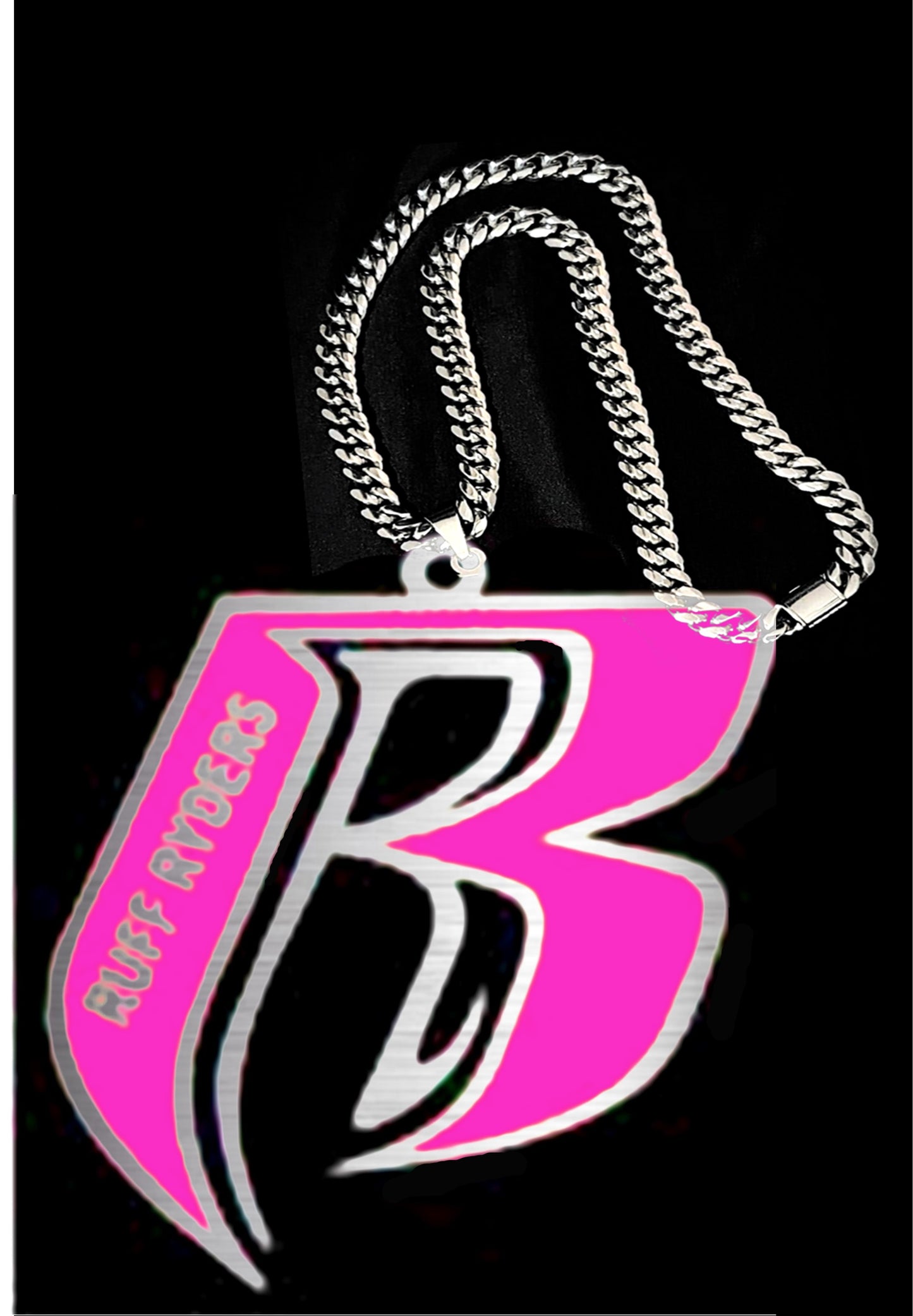 Custom Name OR "Ruff Ryders" Stainless Steel RR Pendant - 4 COLORS TARNISH FREE