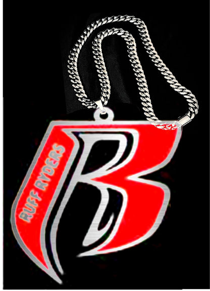 Custom Name OR "Ruff Ryders" Stainless Steel RR Pendant - 4 COLORS TARNISH FREE