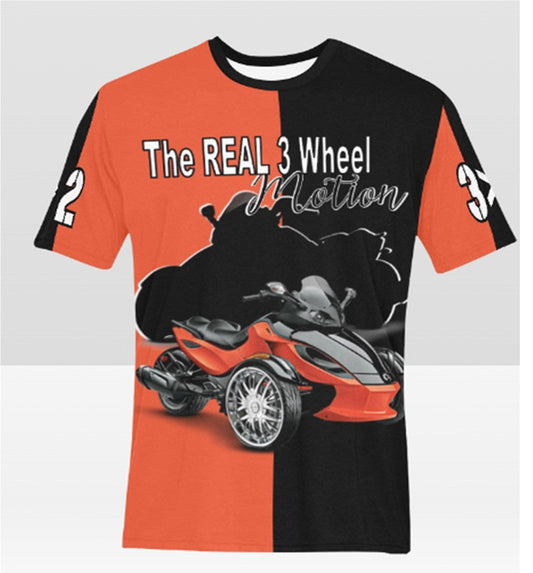 3>2 Customizable Trike Tee Blk - Enter your custom bike color for the bike image, right side and sleeves.