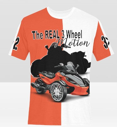 3>2 Customizable Trike Tee Wht- Enter your custom bike color for the bike image, right side and sleeves.