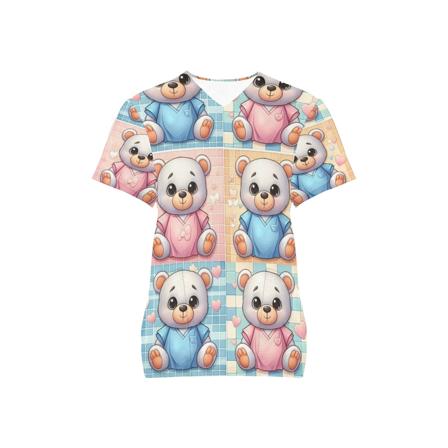 Ladies Scrub Top - Very Beary 4