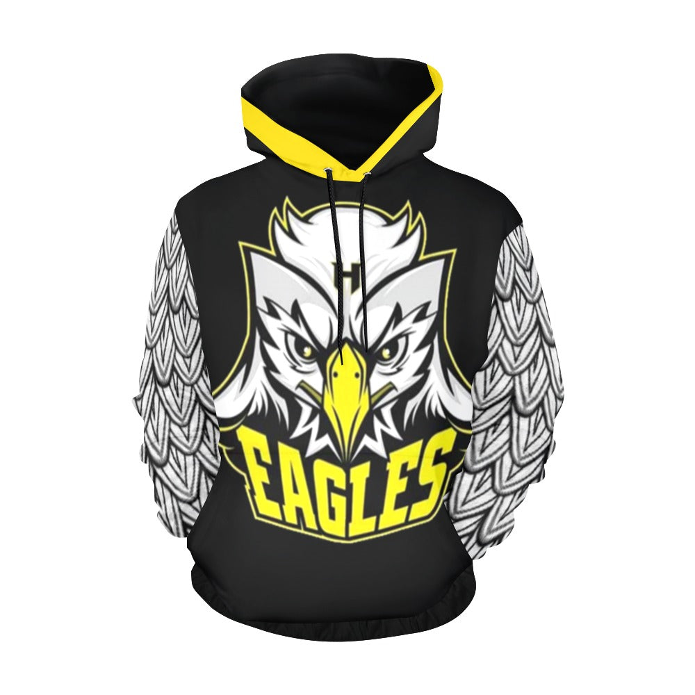 HYA Eagles Silky Hoodie Eagle Wings Blk