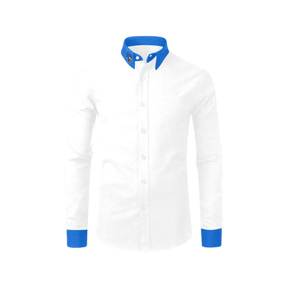 Dunbar Wht/Blu Men's Dress Shirt