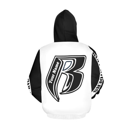 RR Silky Hoodie Wht/Blk